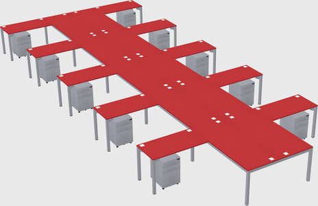 Shared l-shaped desk