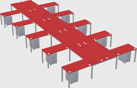 Shared l-shaped desk
