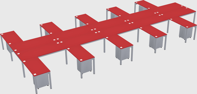 Shared l-shaped desk