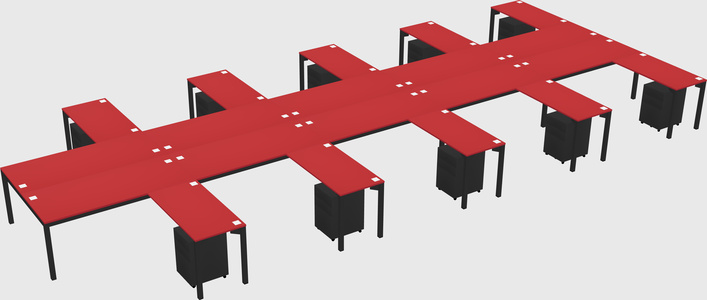 Shared l-shaped desk