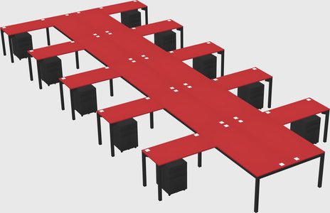Shared l-shaped desk