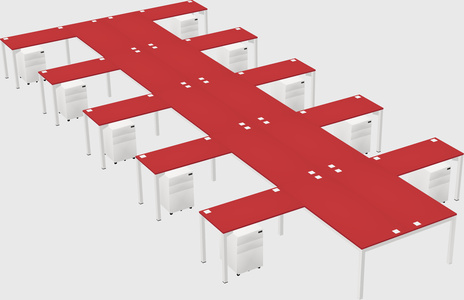 Shared l-shaped desk
