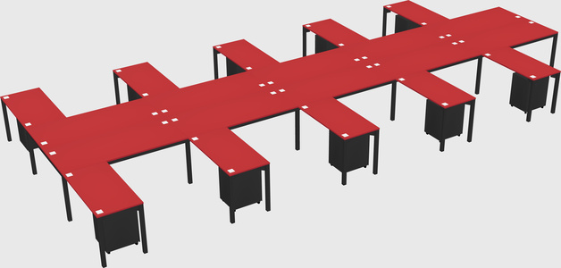 Shared l-shaped desk