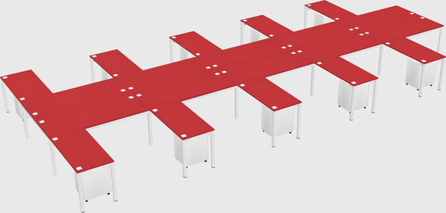 Shared l-shaped desk