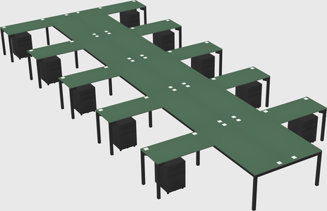 Shared l-shaped desk