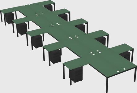 Shared l-shaped desk