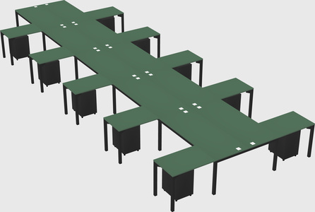 Shared l-shaped desk
