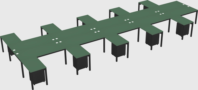 Shared l-shaped desk