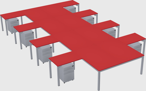 Shared l-shaped desk