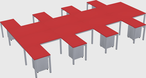 Shared l-shaped desk