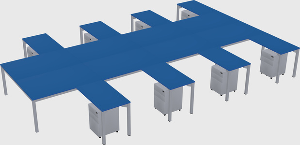 Shared l-shaped desk