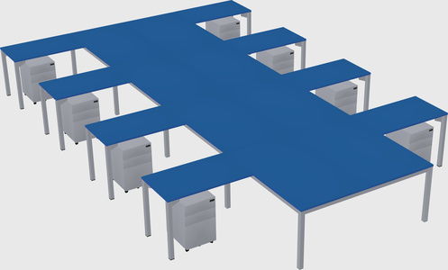 Shared l-shaped desk