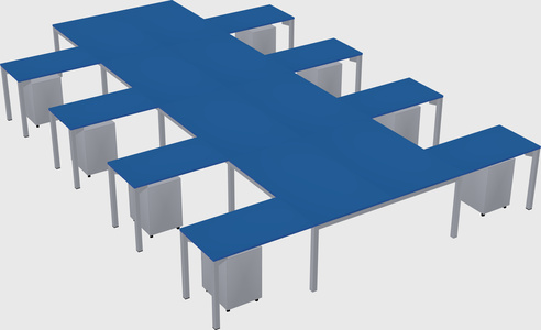 Shared l-shaped desk