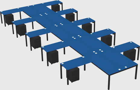 Shared l-shaped desk
