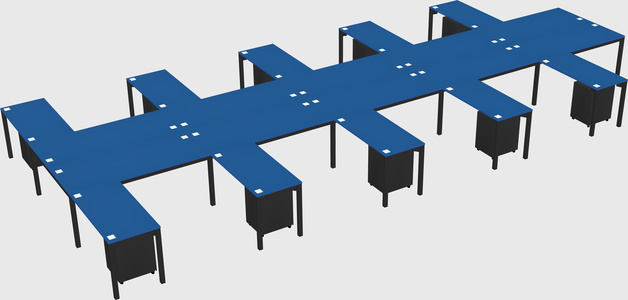 Shared l-shaped desk
