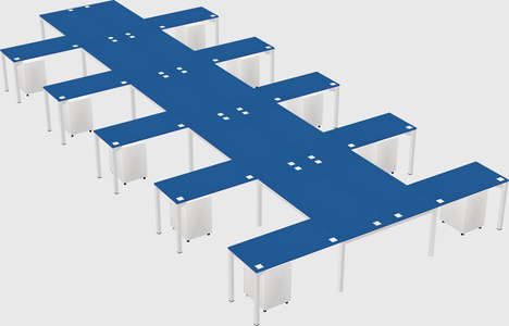 Shared l-shaped desk