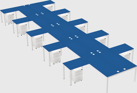Shared l-shaped desk