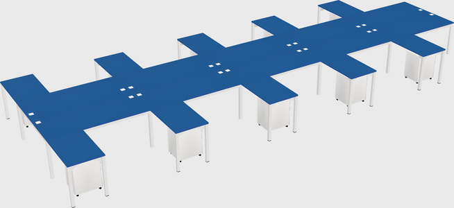 Shared l-shaped desk