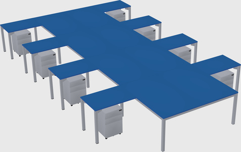 Shared l-shaped desk