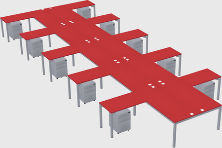 Shared l-shaped desk