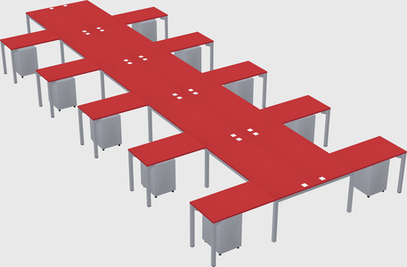 Shared l-shaped desk
