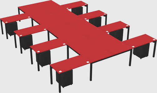 Shared l-shaped desk