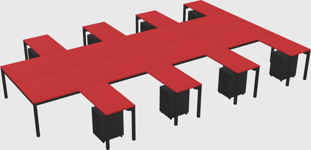 Shared l-shaped desk
