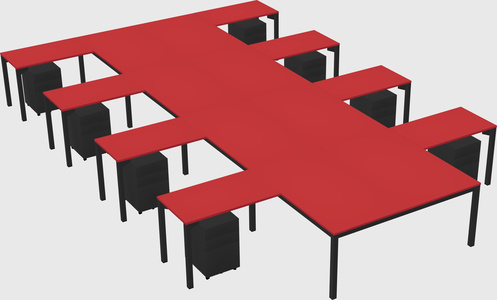 Shared l-shaped desk
