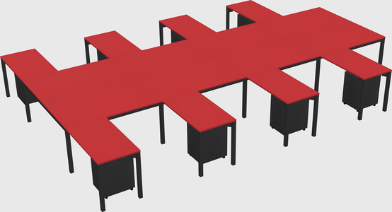 Shared l-shaped desk