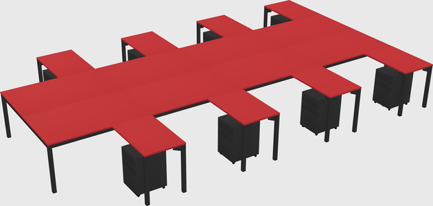 Shared l-shaped desk