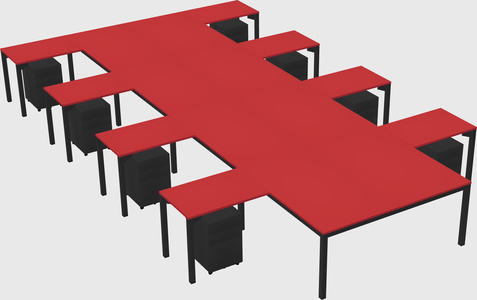 Shared l-shaped desk