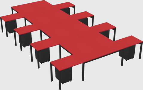 Shared l-shaped desk