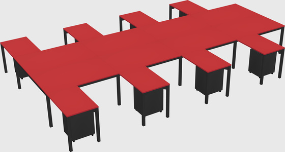 Shared l-shaped desk