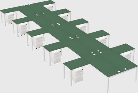 Shared l-shaped desk