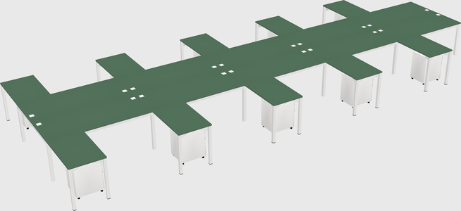Shared l-shaped desk