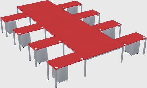 Shared l-shaped desk