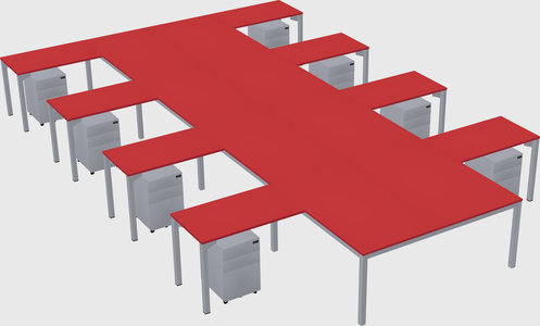 Shared l-shaped desk