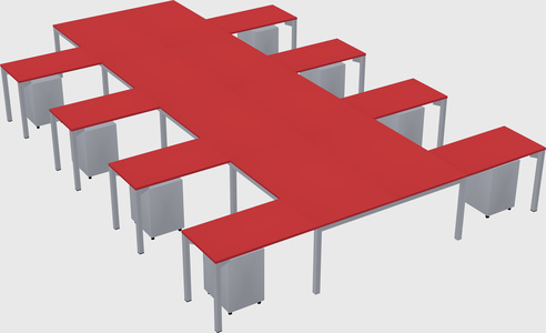 Shared l-shaped desk