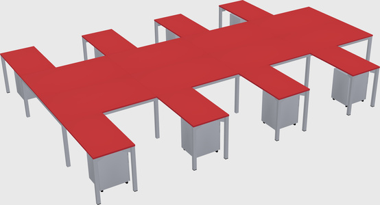 Shared l-shaped desk