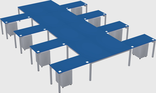 Shared l-shaped desk