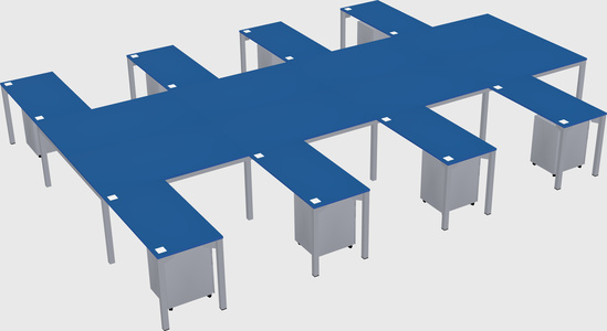 Shared l-shaped desk