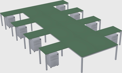 Shared l-shaped desk
