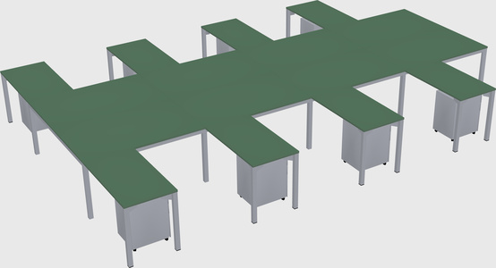 Shared l-shaped desk