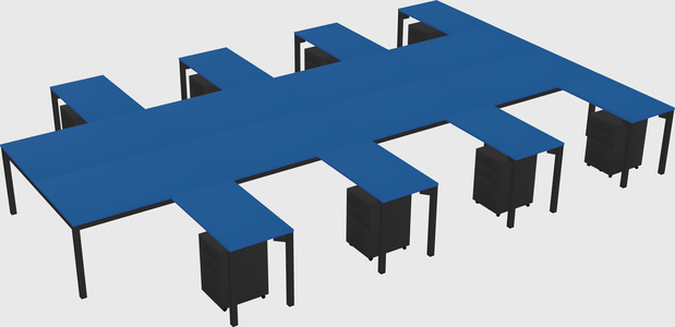 Shared l-shaped desk