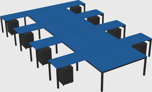 Shared l-shaped desk