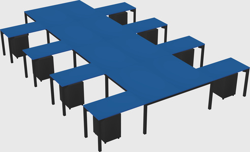 Shared l-shaped desk