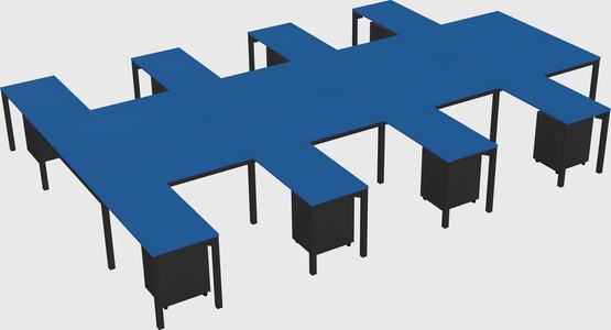 Shared l-shaped desk