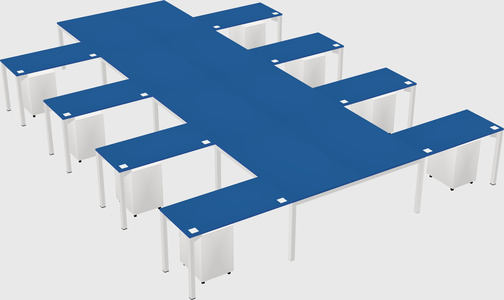Shared l-shaped desk