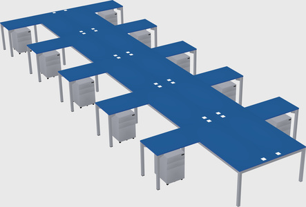 Shared l-shaped desk