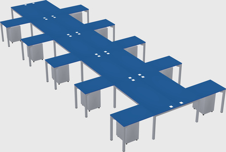 Shared l-shaped desk